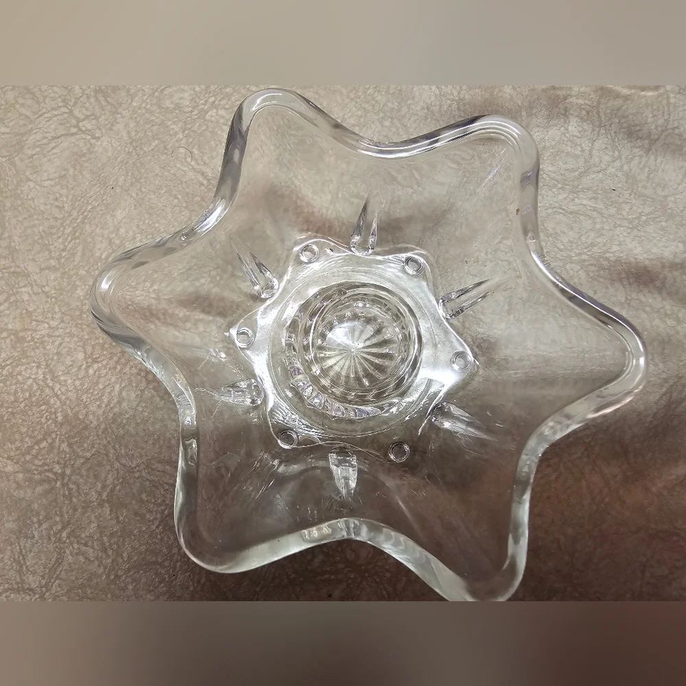 Clear Star-Shaped Glass Candle Holders Set Of 3